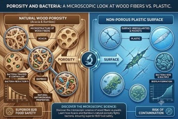 Porosity and Bacteria: A microscopic look at wood fibers vs. plastic.